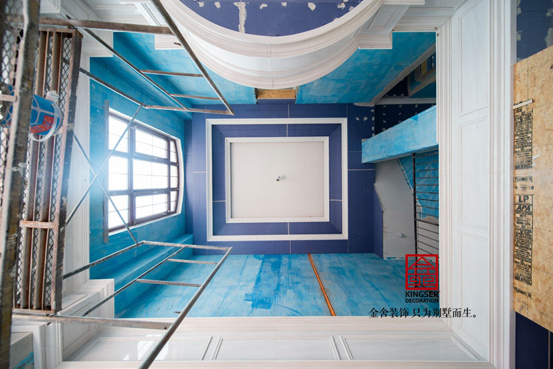 保利西山林語303平米歐式風格裝修施工現(xiàn)場