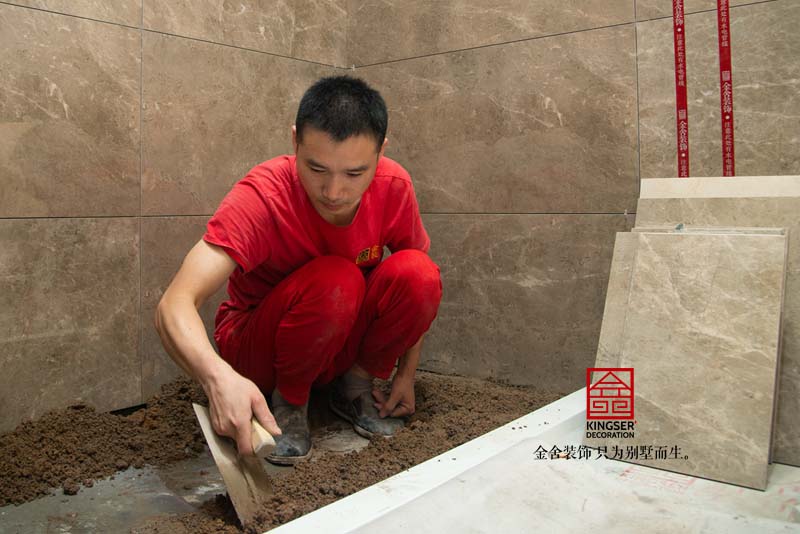 原河名墅400平米中式風格裝修施工工地