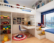 兒童房高低床設(shè)計(jì)，為孩子創(chuàng)造一個安樂窩，很實(shí)用