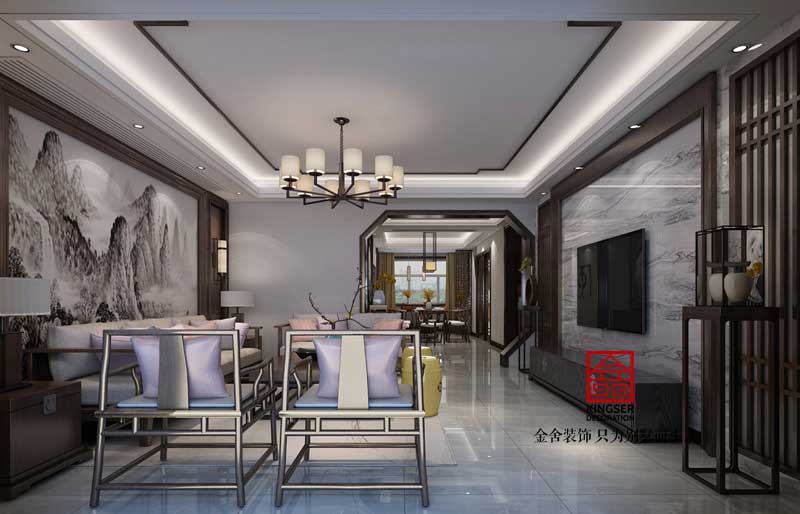 國賓壹號138平米新中式風格裝修效果圖