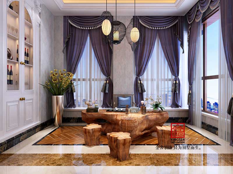 碧桂園別墅裝修-歐式風格-休息室