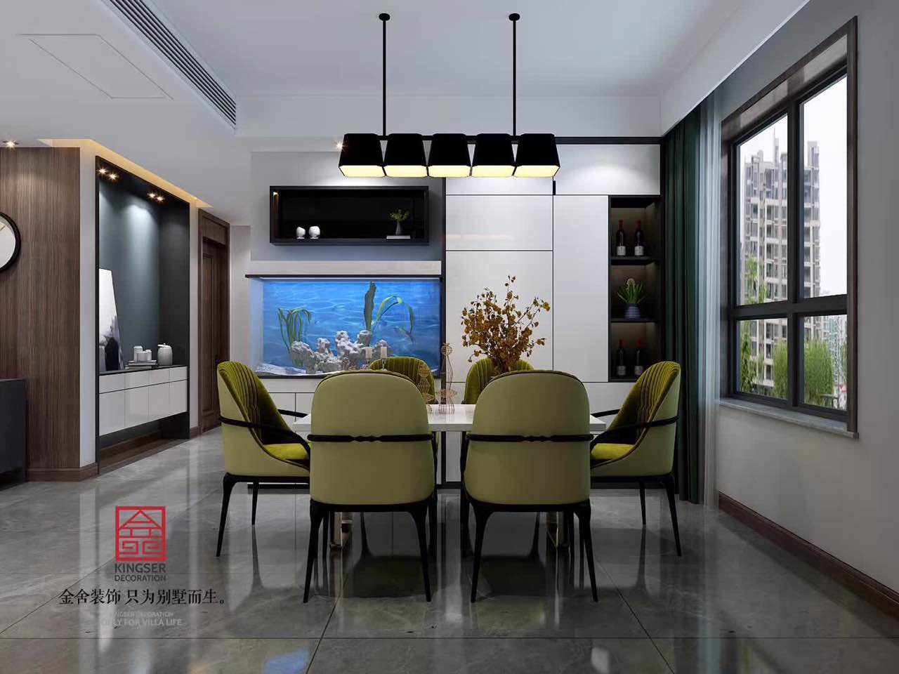 榮盛華府裝修-臺式風格-餐廳