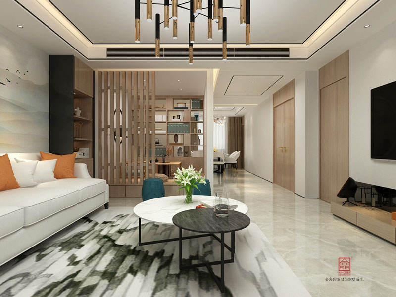 榮盛華府164平米新中式風格裝修效果圖