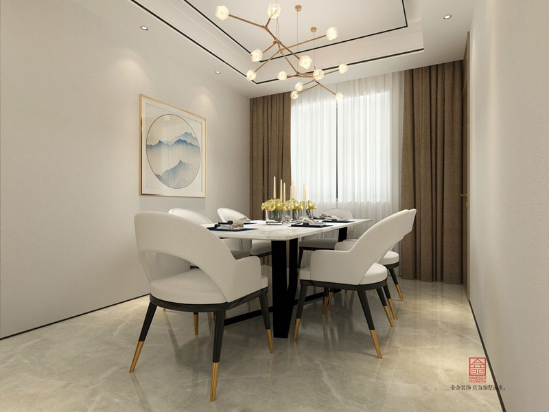 榮盛華府164平米新中式風格裝修效果圖