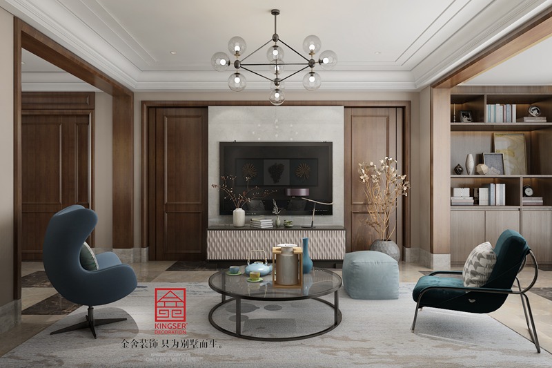 德賢公館160平米裝修-現代簡約-客廳