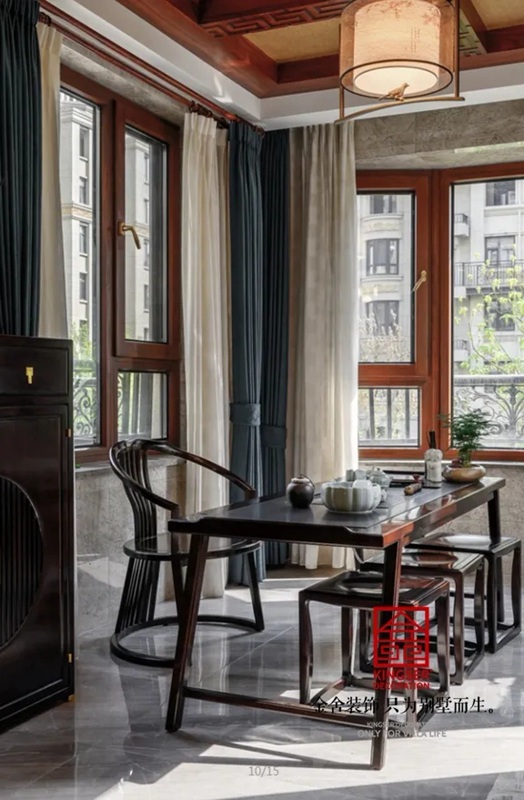 天山國賓壹號188平米新中式風(fēng)格裝修實景