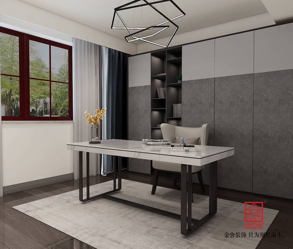 西山林語260平極簡風格裝修-書房