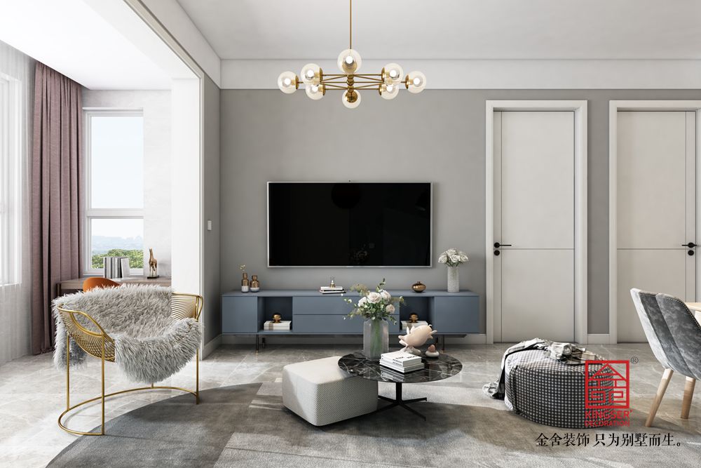 東南智匯城94平米現代風格裝修-客廳
