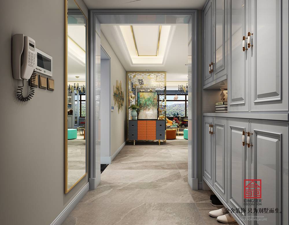 健康城160平米裝修-美式風格-玄關