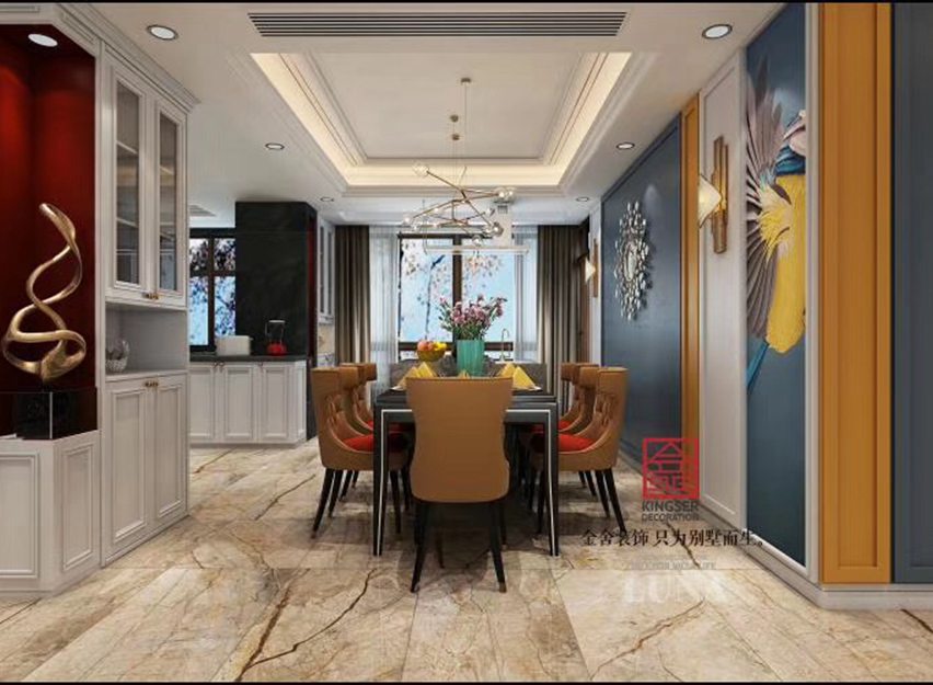 深州國賓壹號200平米裝修-美式風格-餐廳