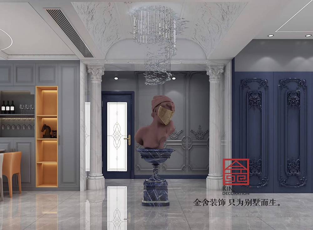 榮盛華府178平米裝修-美式輕奢-玄關