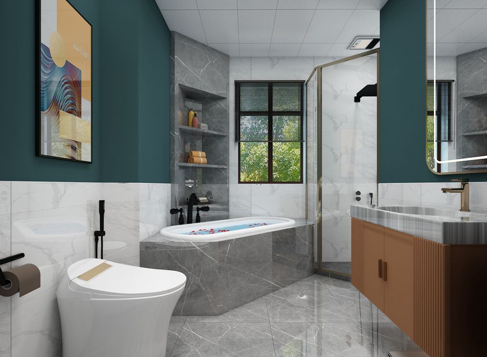 榮盛華府178平米裝修-美式輕奢-衛生間