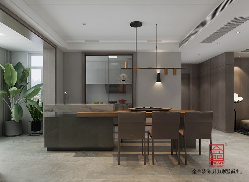 榮盛城140平米現代極簡風格裝修效果圖