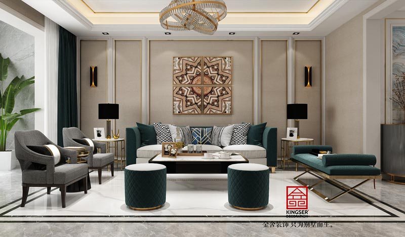 融創(chuàng)中心180平米美式輕奢風格裝修設(shè)計