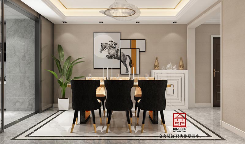 融創(chuàng)中心180平米美式輕奢風格裝修設(shè)計