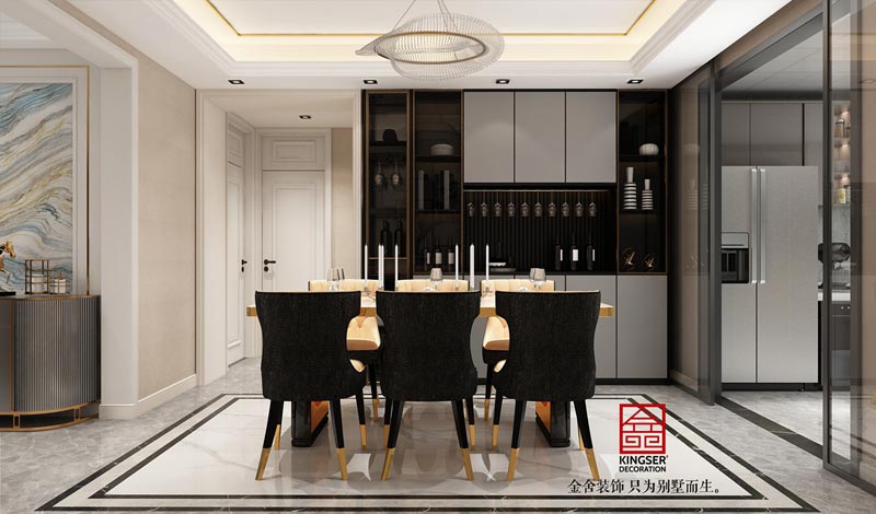 融創(chuàng)中心180平米美式輕奢風格裝修設(shè)計