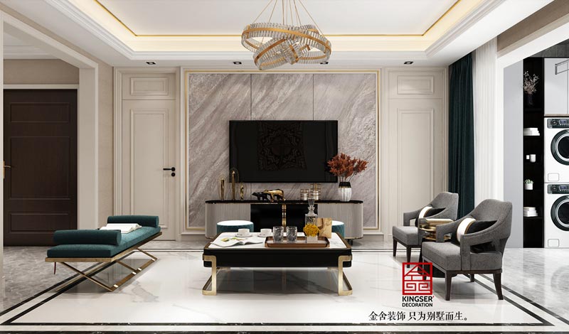 融創(chuàng)中心180平米美式輕奢風格裝修設(shè)計