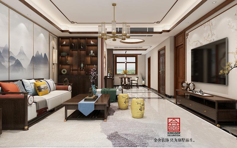 天山熙湖141平米新中式風格裝修效果圖