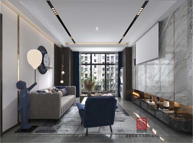 融創中心127平米現代輕奢風格裝修設計