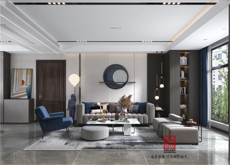 融創中心127平米現代輕奢風格裝修設計