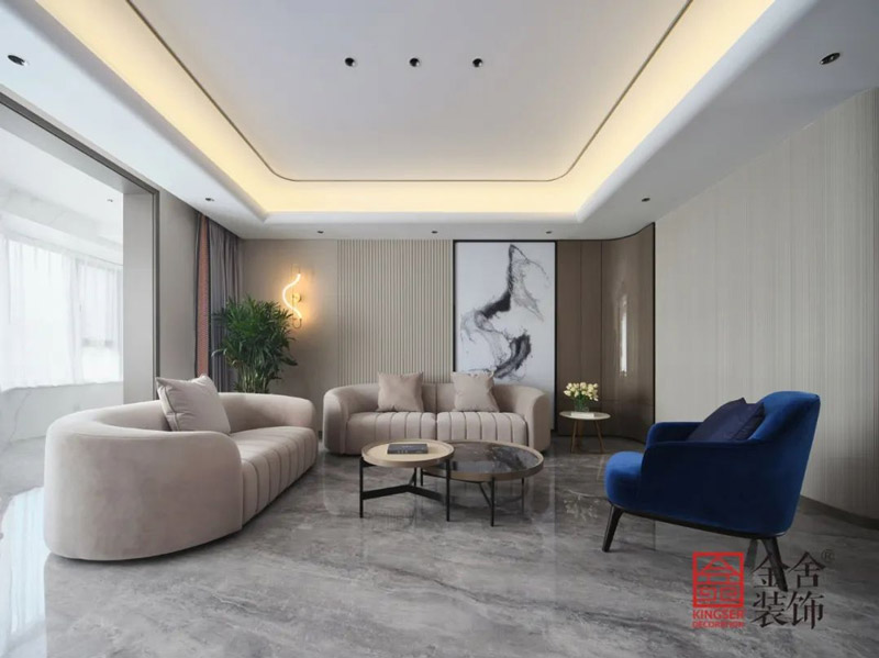 榮盛華府300㎡現代輕奢風格裝修實景圖