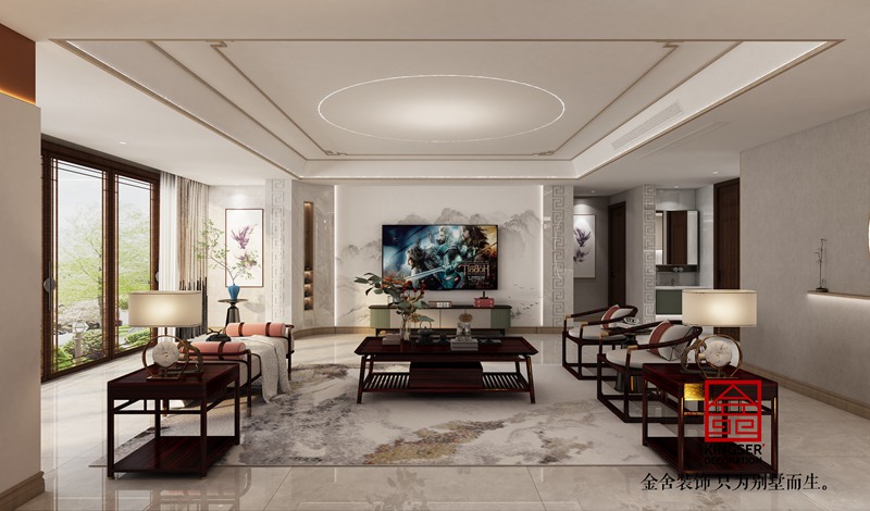 邢臺皓順府370平新中式風(fēng)格別墅裝修效果圖