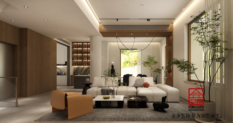 西山林語(yǔ)別墅裝修客廳效果圖