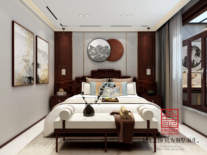 正定開元府中式風格臥室裝修效果圖