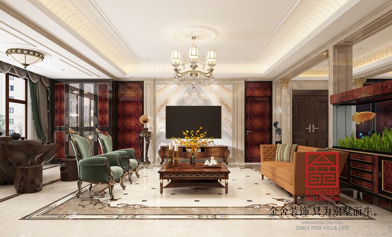 安平天閱東方300㎡歐式風格裝修效果圖