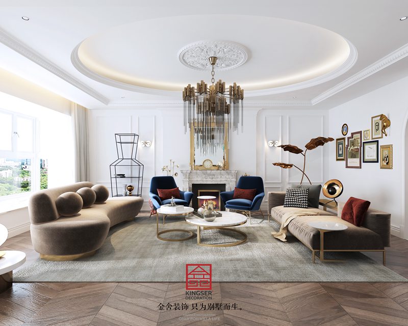 恒大華府280㎡現代法式風格裝修效果圖