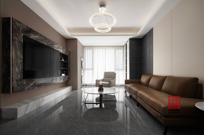 融創中心現代簡約風格裝修實景客廳圖片
